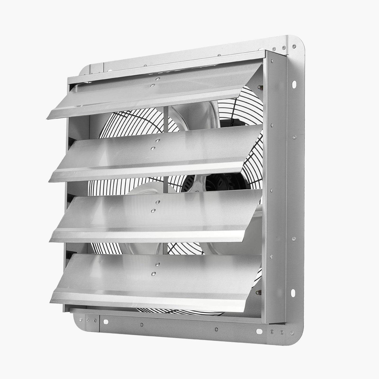 VEVOR 18"/20" Louvered Exhaust Fan, Wall-Mounted Attic Vent Fan, 2200 CFM/3000 CFM, AC Motor, Heavy-Duty Steel, Low Noise, for Shed Garage Greenhouse Ventilation Cooling, Silver
