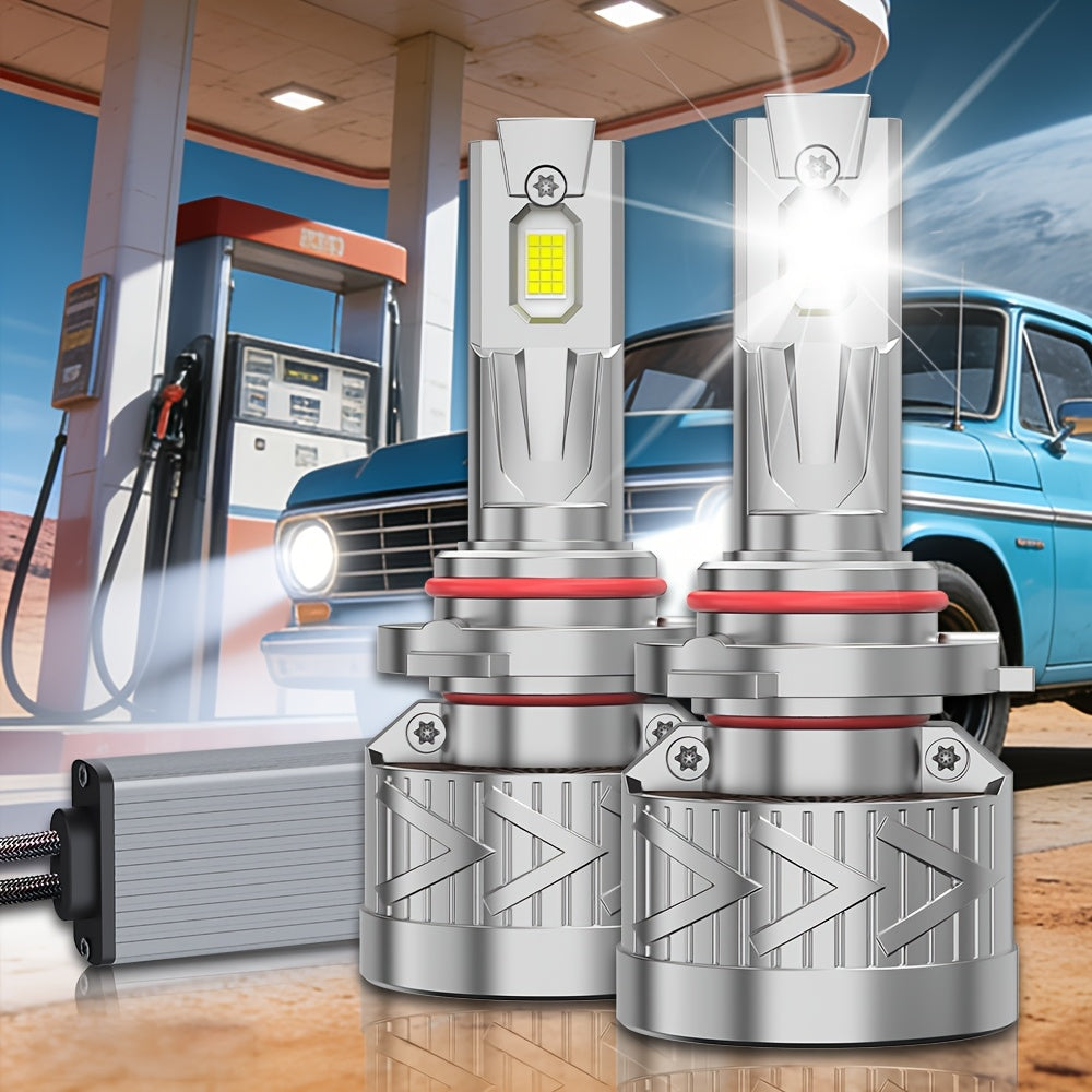 2-Pack LED Car Headlights, Compatible with H11/H7/H4/H1 Sockets, Corresponding to 9005/9006/9012 Specifications, 57000 Lumens Brightness, 6500K Cool White Light, 300W Power, Plug-and-Play
