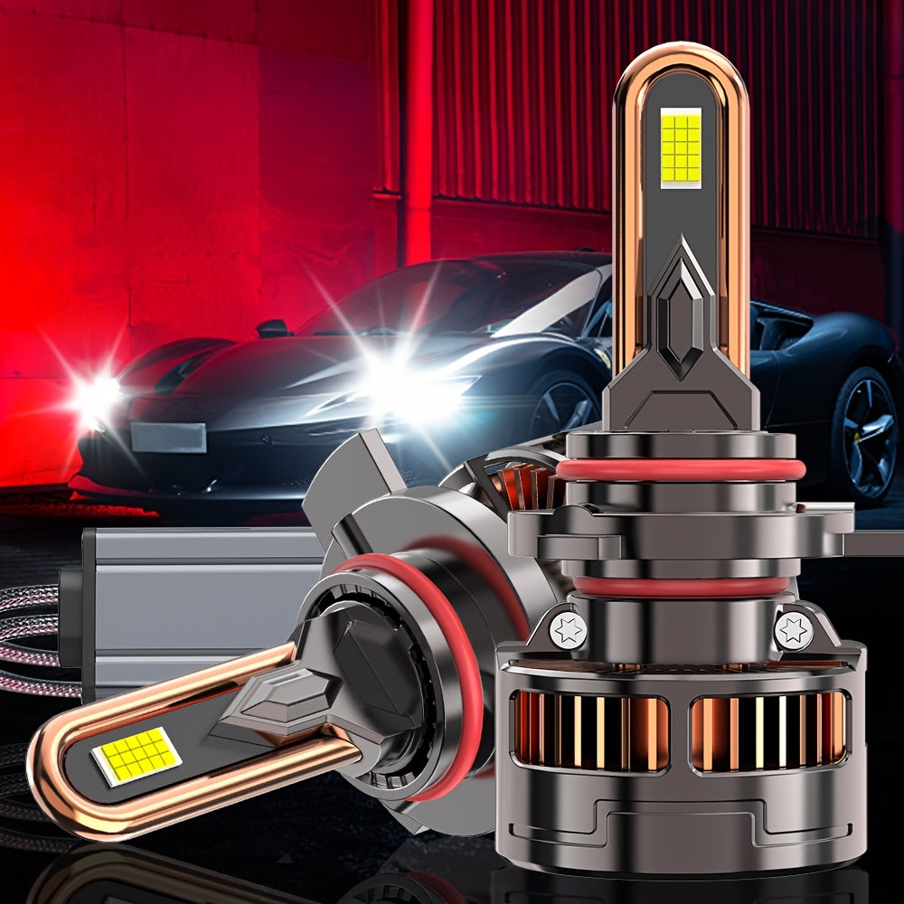 4-Pack, 2Pcs 9005 + 2Pcs H11, H4 Car LED Headlights, H7 LED Bulbs, 120,000 Lumens, Low/High Beam, H1, H4/9003/HB2, H7/H18, H8/H9/H11/H16, 9005/HB3, 9006/HB4, 9012/HIR2, 12V/24V, with External Driver, No Battery Needed