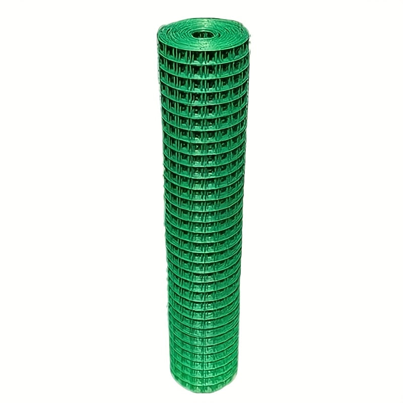 绿色PVC涂层镀锌铁丝网 - 重型园艺鸡舍围栏网格，防锈耐用农场网，城市农业植物保护与土壤通气，鸡舍网 | 网格设计，透气鸡舍配件