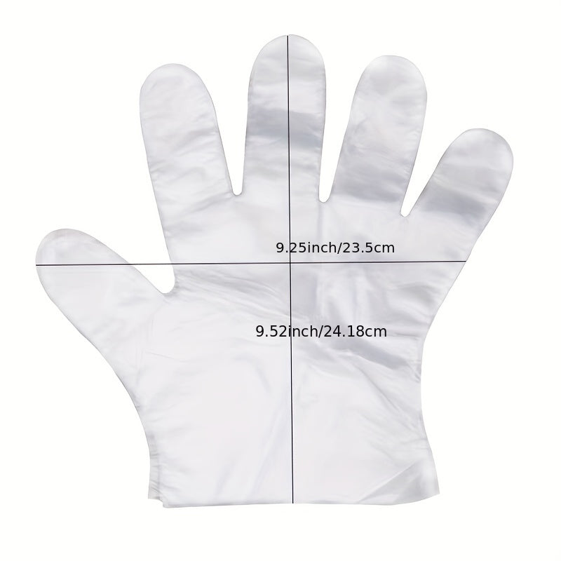 100Pcs Disposable Plastic Gloves, Ideal for Cooking, Food Prep, Kitchen Use, BBQ, Cleaning, Restaurant Service and Craft Making