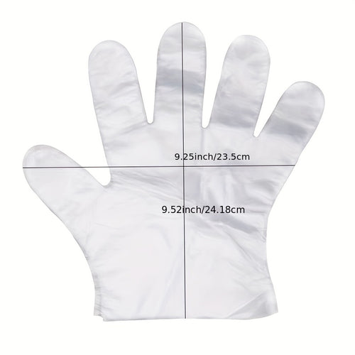 100Pcs Disposable Plastic Gloves, Ideal for Cooking, Food Prep, Kitchen Use, BBQ, Cleaning, Restaurant Service and Craft Making