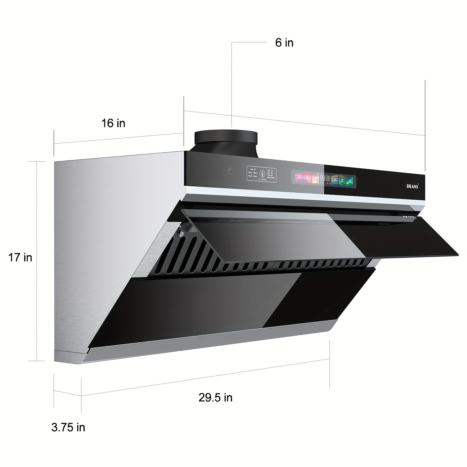 30-Inch Under Cabinet Range Hood, 900 CFM Kitchen Exhaust Hood with Voice/Gesture/Touch Control, Ducted/Ductless Convertible Stainless Steel Range Hood, 4-Speed Exhaust Fan, Adjustable Lighting