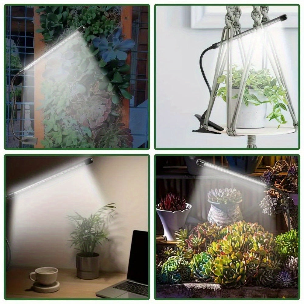 USB Powered Full Spectrum LED Plant Grow Light, Ground Plug Single Tube Plant Light, Gooseneck Dimmable Indoor Potted Plant Lamp, Built-in Automatic Timing Function, Indoor Sun Simulation Grow Light