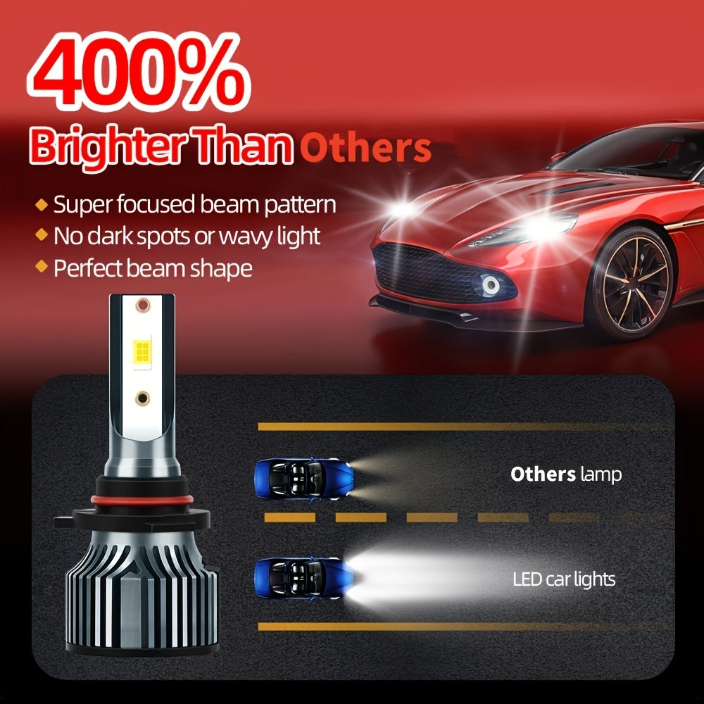 KINGSOFE 2-Pack Super Bright Upgraded Headlight 9005/HB3 for Vehicles, 28000LM 6500K White LED, 400% Brightness Increase, New Cooling System, Easy to Install, Battery Not Included