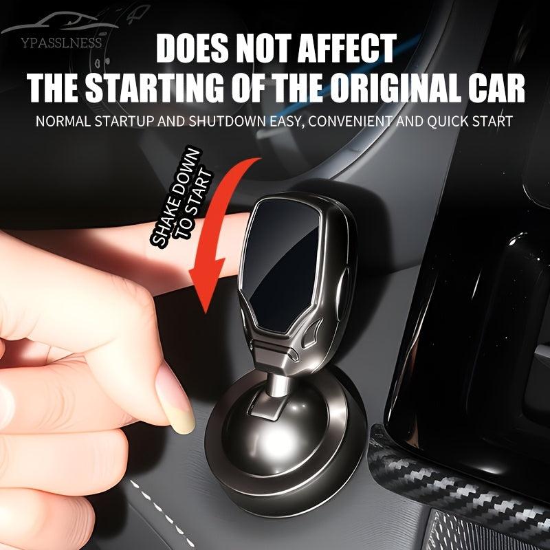 Cool Car Modification One-Key Start Cover Decorative Lever – Metallic Texture Ignition Switch Decorative Cover, Stylish & Elegant, Upgrade Interior Grade, DIY Auto Interior Accessory