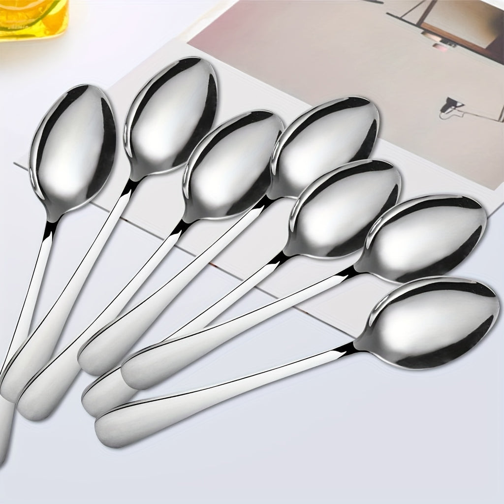 12-Piece Stainless Steel Dessert Spoon (5.39in) – Mini Ice Cream Spoon, Coffee Spoon, Fine Tea Spoon – Small Stainless Steel Spoon, Cutlery Set – Perfect for Home, Kitchen, Restaurant, Afternoon Tea