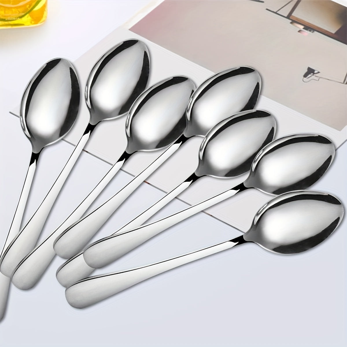 12-Piece Stainless Steel Dessert Spoon (5.39in) – Mini Ice Cream Spoon, Coffee Spoon, Fine Tea Spoon – Small Stainless Steel Spoon, Cutlery Set – Perfect for Home, Kitchen, Restaurant, Afternoon Tea