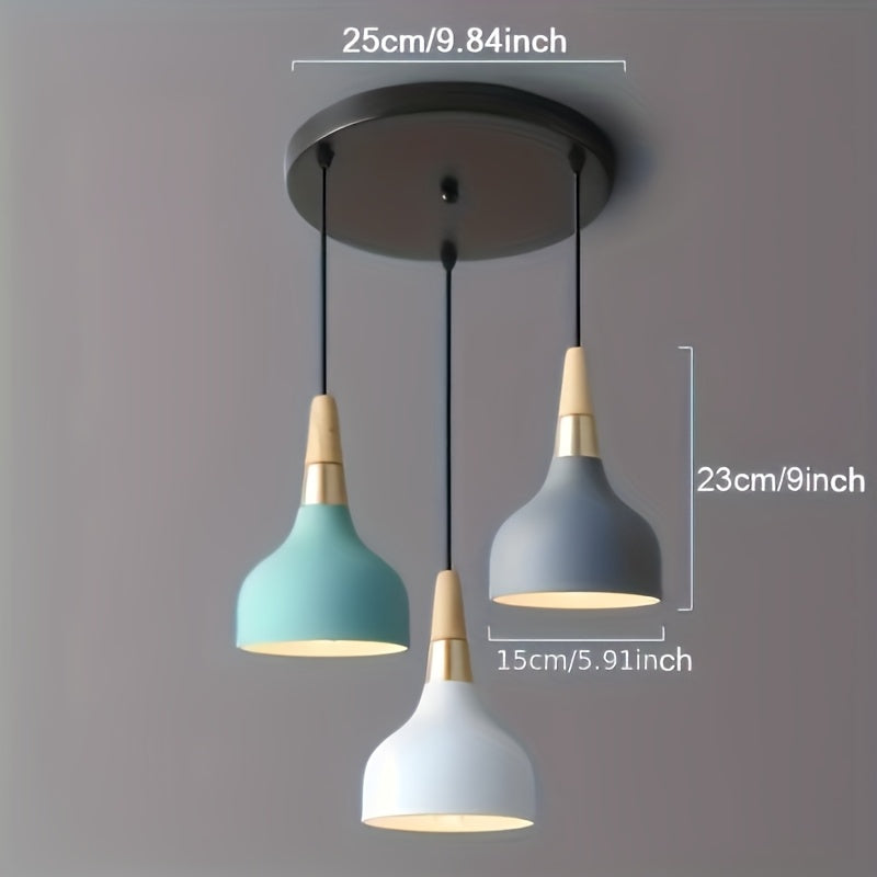 Modern minimalist design, detachable metal lampshade, hardwired rod, suitable for bedroom and dining room areas - includes mounting accessories, E26 base (bulb not included)