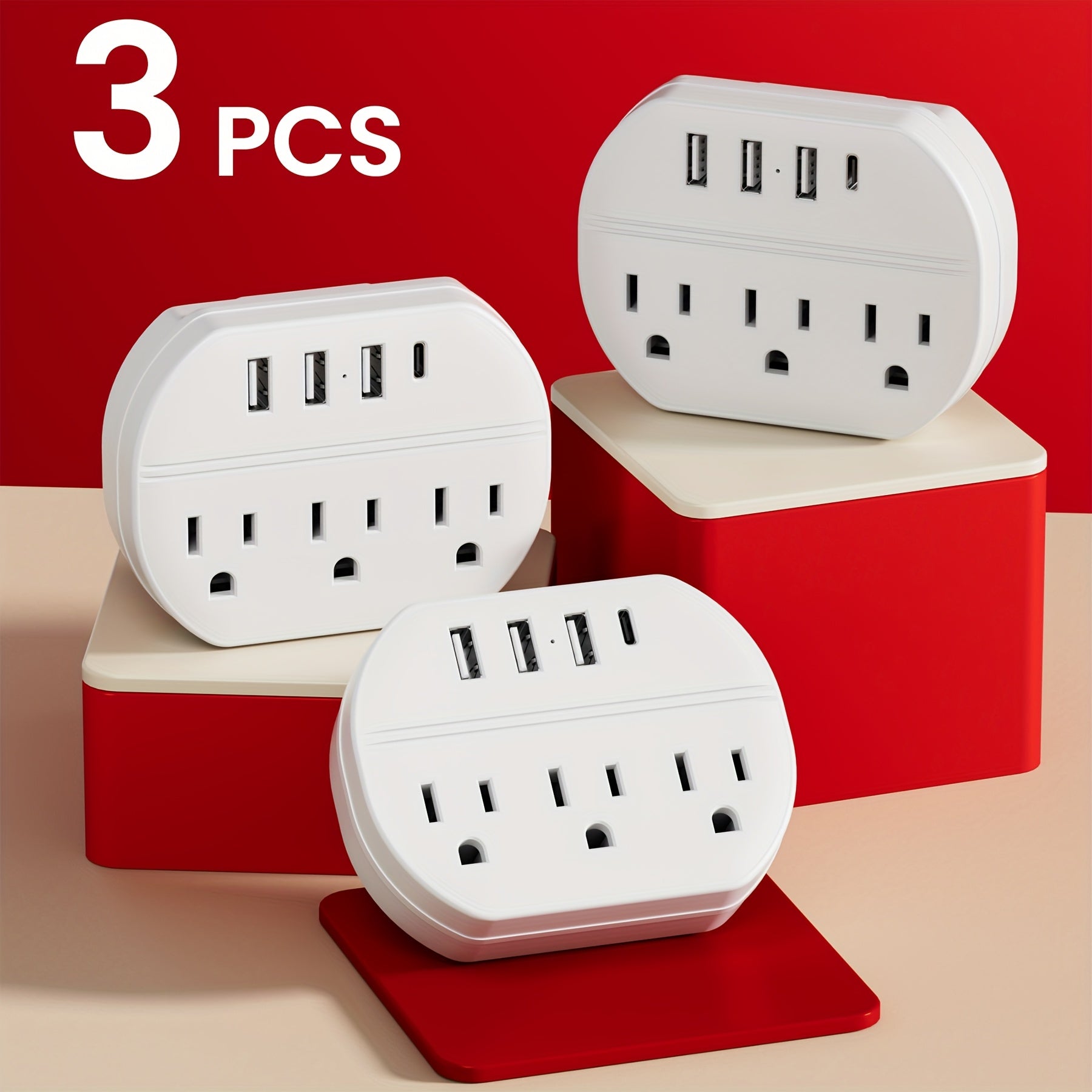 This Is a 7-In-1 Power Strip Featuring a USB Port, Three USB-A Ports, One USB-C Port, And Three AC Socket Outlets. It'S a Wall Socket That Is Portable And Ideal for Home, Office, And Travel Use. Available in White And Black