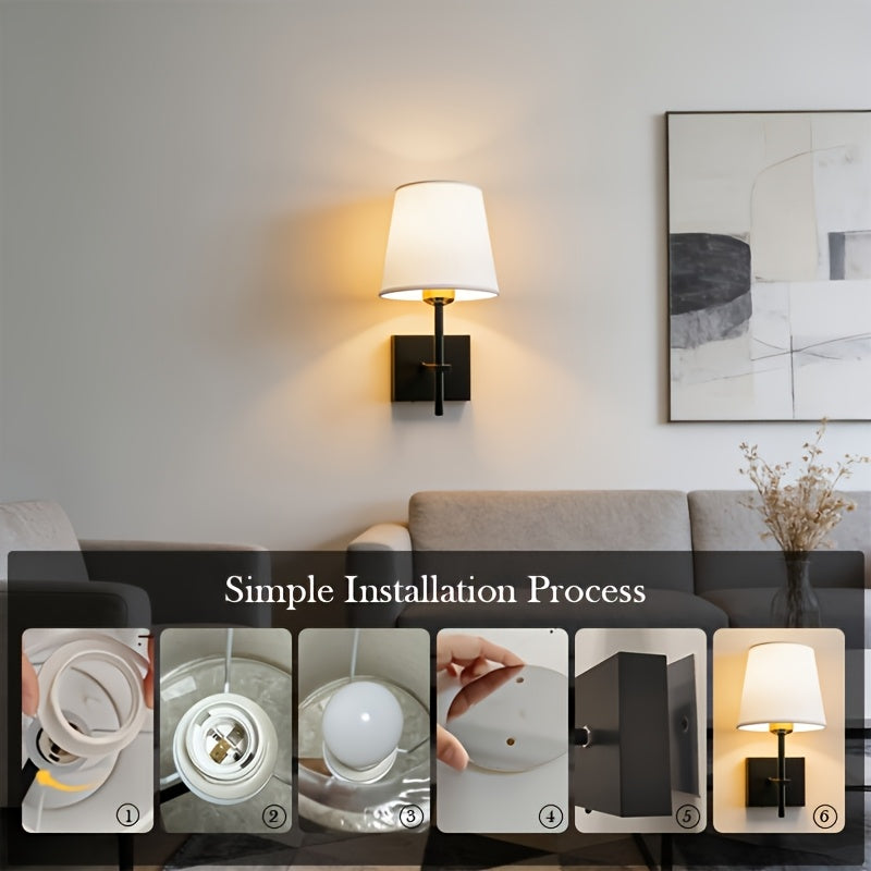 Wall-mounted battery-powered wall light, black rechargeable wall light, with 4000mAh dimmable bulb and remote control, adhesive wall light, 3 color temperatures optional, supports remote and touch control