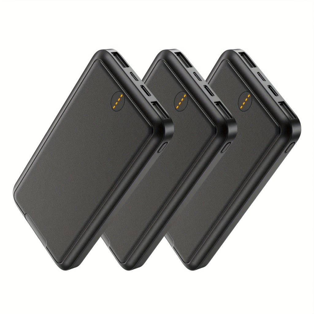 Three 10000mAh Power Banks with 5V3A Fast Charging for Mobile Phones, Tablets, Heated Jackets, And All-around Charging