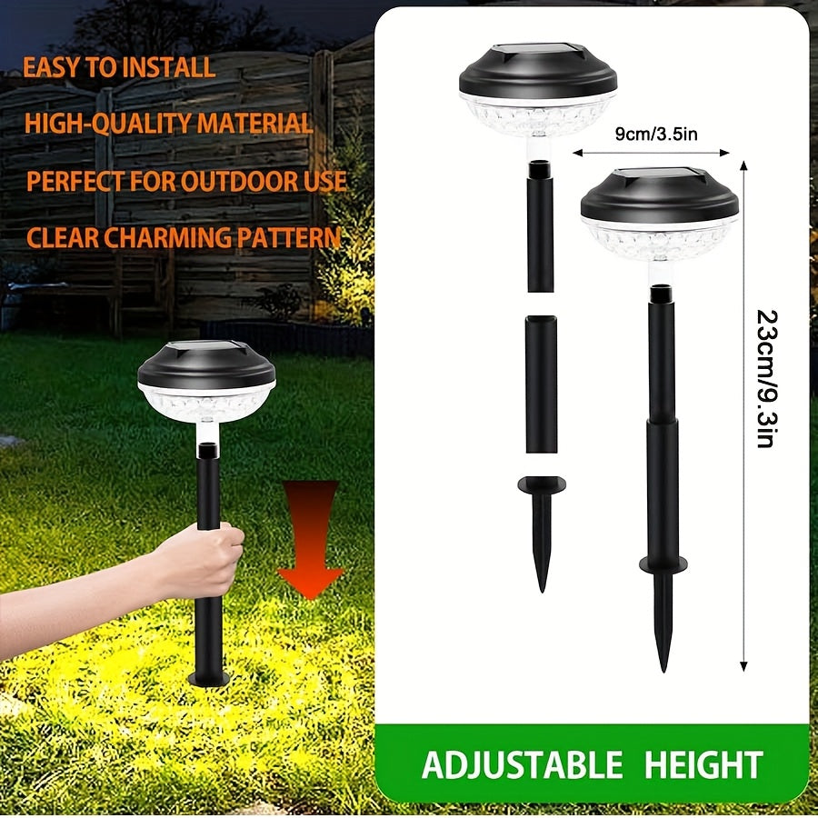 6-Piece Outdoor Solar Light, Bright LED Lighting, IP44 Waterproof, Smart Light Sensor (Color Light / Warm Light 2-in-1), Suitable for Courtyard, Garden, Lawn, Path, Walkway, Christmas Landscape Lighting and Outdoor Lighting, Christmas Gift
