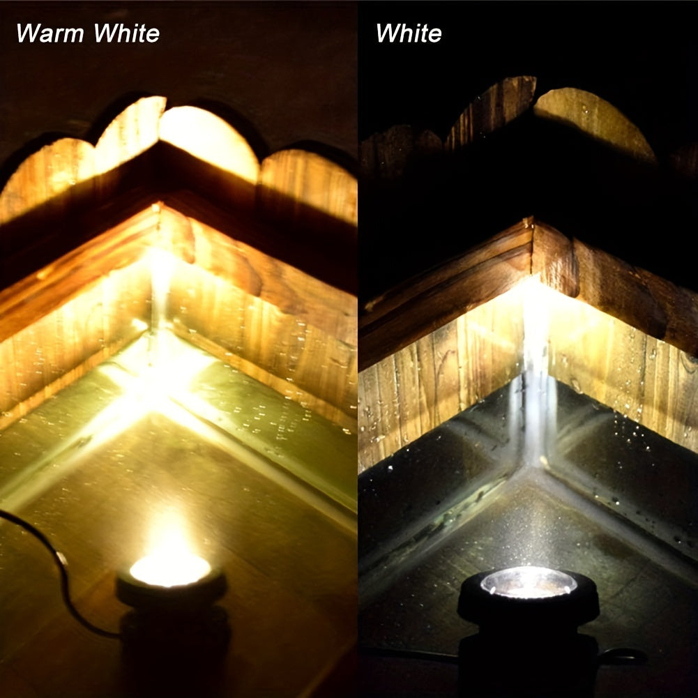 Solar Underwater Pond Light, IP65 Waterproof Projection Light, 6 LED Spotlight Aquarium Light, Perfect for Garden Pool Courtyard Landscape Outdoor Lighting (1 Pack / 2 Pack / 3 Pack)