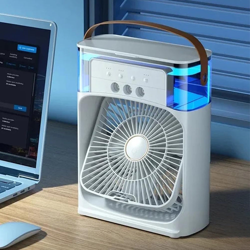 Portable Air Cooler Fan, 3-in-1 Evaporative Air Cooler with 3 Wind Speeds, Large Water Tank, Colorful Night Light and Timer, Perfect for Bedroom, Home and Office