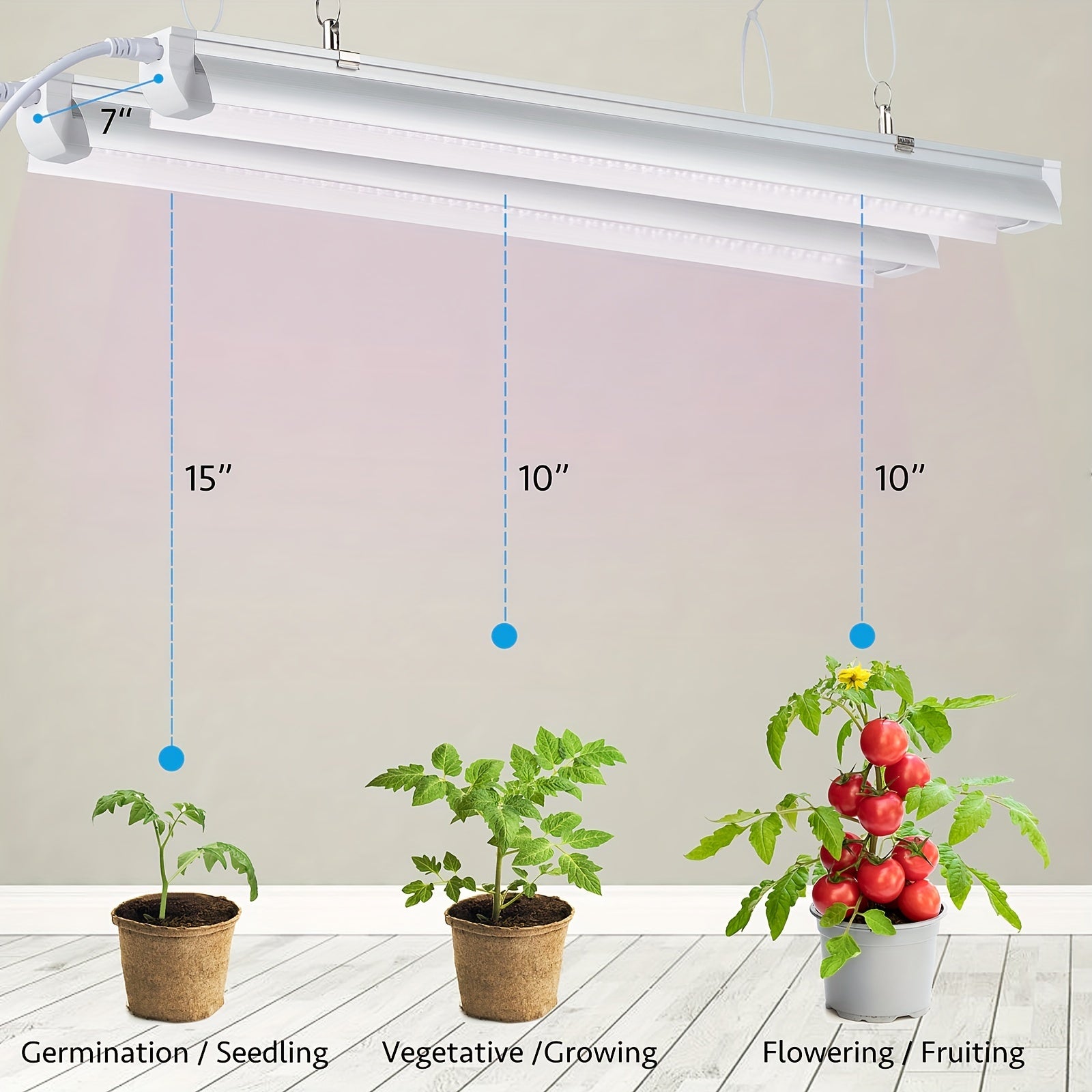 Indoor Plant Grow Light, 4ft T8, 270W (6 x 45W, 1620W Equivalent), Full Spectrum Sunlight Plant Light, LED Indoor Plant Grow Light for Greenhouse, 6-Pack