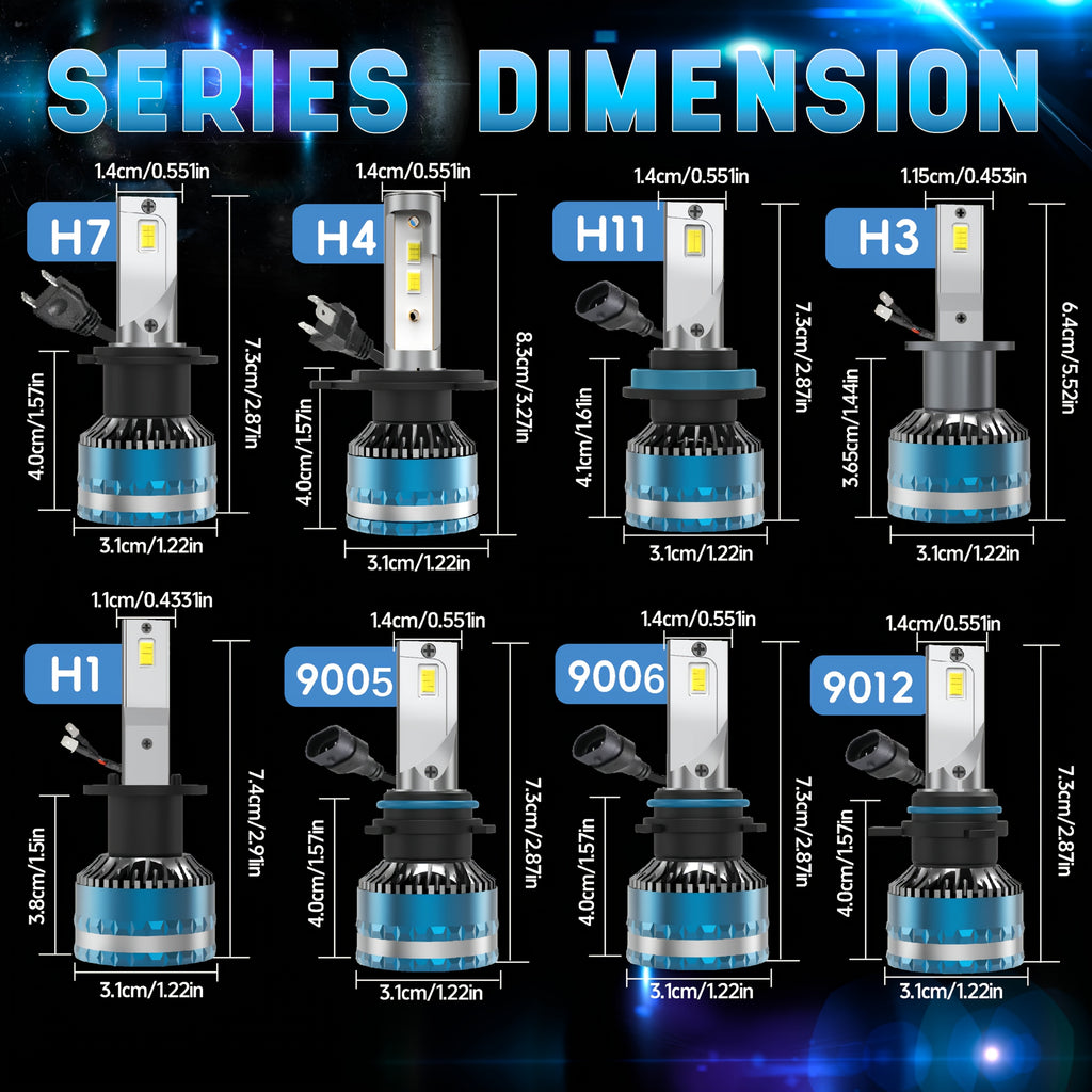 Heyword 2-Pack LED Headlight Bulbs - Compatible with H11, H7, H4 | Super Bright White Light | Easy Installation | High/Low Beam Integrated | Fits Most Cars and Motorcycles