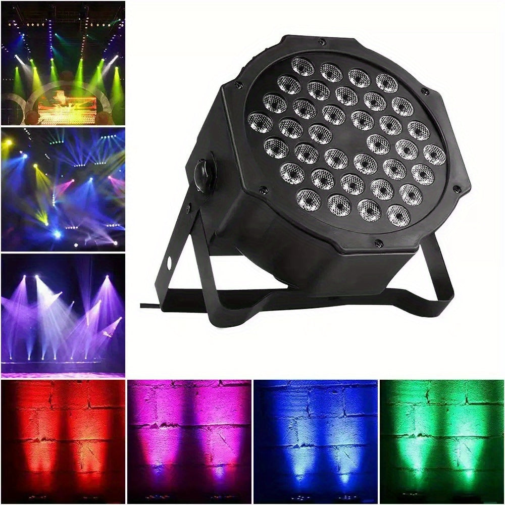 1 stage spotlight, Par light, 36 LEDs, RGB LED Par light party light, LED stage light, sound-activated color-changing Par light, DJ Par light for events, weddings, dance parties, wedding performances