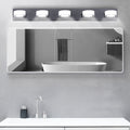 37-Inch 5-Light Bathroom Vanity Light, Elegant Modern Bathroom Wall Light, 360° Rotatable Vanity Light, with LED Light Source and Acrylic Shade, Dimmable, Suitable for Bathroom, Living Room, Bedroom (Black)