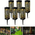 6-Piece Solar Street Light, Outdoor LED Garden Lawn Decorative Lighting, Automatic Night Lighting, Easy-to-Install Ground Insert Pole, IP44 Waterproof, Perfect for Courtyard, Patio and Landscape Decoration, Solar Outdoor Light