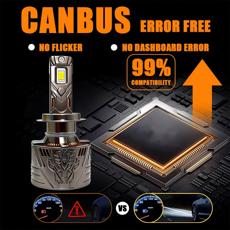 2-Pack, H11 Car LED Headlights, 59400 Lumens, 380W High Power, 12V/24V, 6500K White Light, 3570 CSP Chip, Compatible with Multiple Car Models, Easy to Install, No Battery Needed, Plug-and-Play, with Powerful Cooling Fan