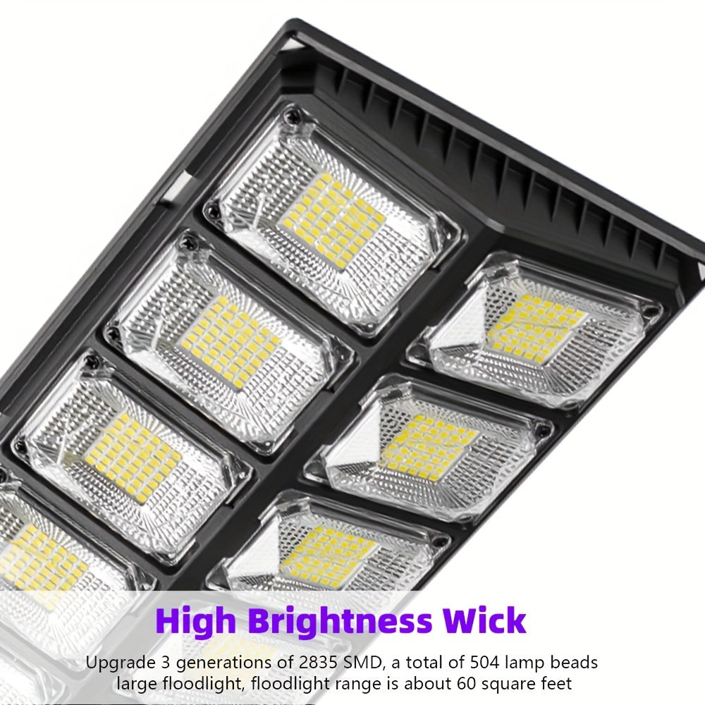 1/2/3/4/6 Pack 504 LED Solar Street Light, Ultra-Bright Outdoor, 6500K Daylight White, Dusk-to-Dawn Sensor Energy Saving Light, Perfect for Home Decoration, Courtyard, Garage, Foyer, Pathway, Adjustable Bracket, Easy Installation
