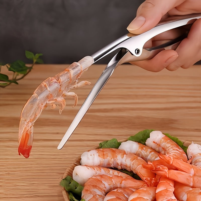 1 Piece Stainless Steel Fast Shrimp Peeler – Easily Remove Shells & Veins, Durable Metal Tool for Restaurant, Hotel & Home Cooking, Portable, Decorative, Bulk Cookware & Cutlery