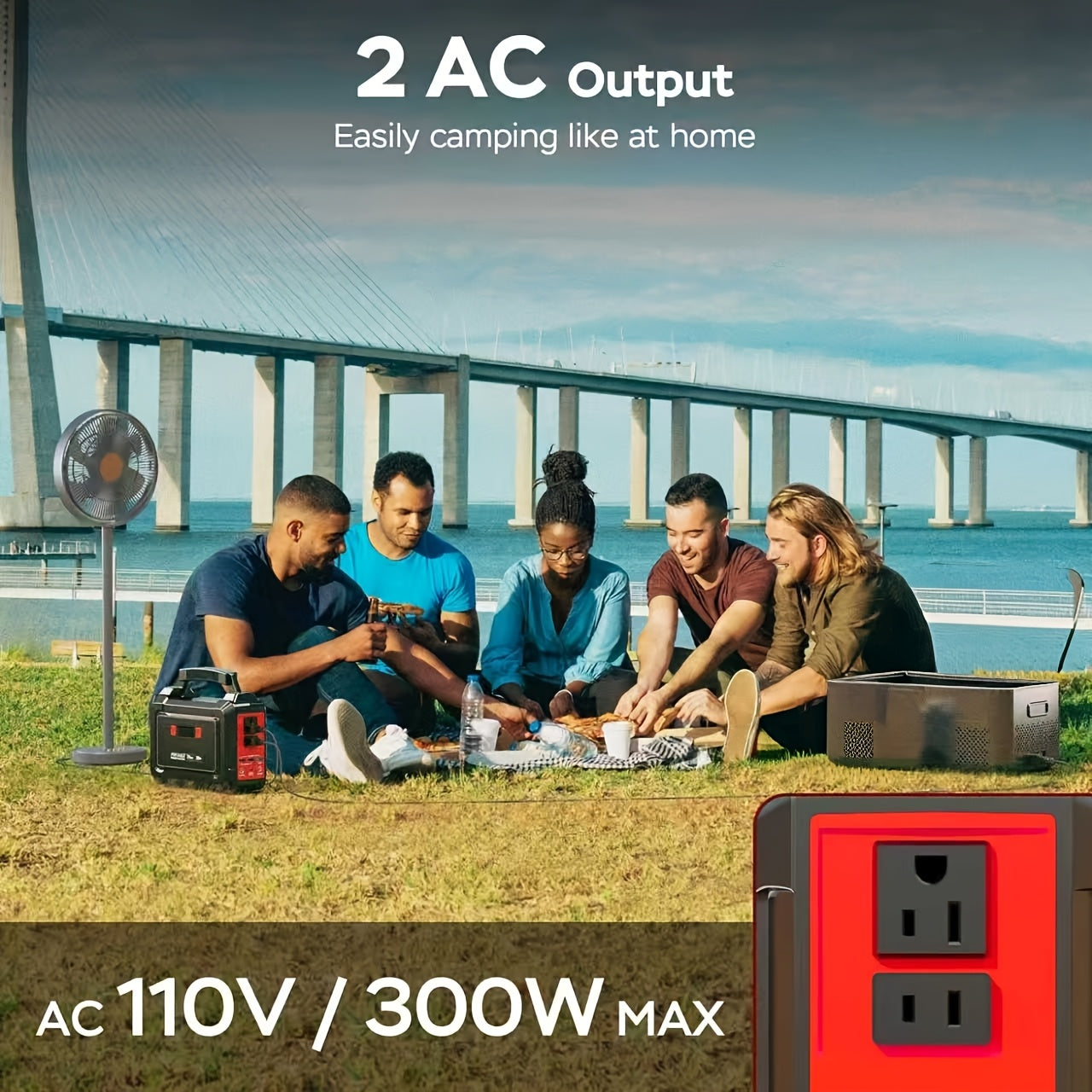 296/167Wh 帶 60/30W 太陽能板或行動式電源站 296Wh 300W/167Wh 100W/88Wh 100W，露營便攜電源帶交流輸出 2*110V，USB QC3.0 太陽能發電機適用於露營旅行家庭應急禮品