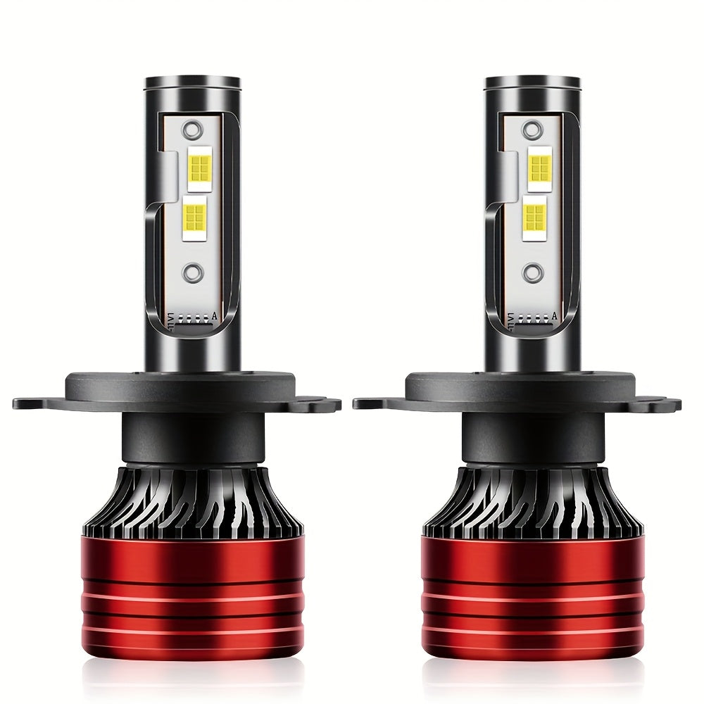 2 High Brightness LED Car Headlights - 60000 Lumens 6000K White Fog Light, Compatible with H4/H7/H1/H11/9005/9006, Plug-and-Play Design, No Battery Needed, Vehicle Lighting Upgrade, Stylish Headlight Design, Durable Headlight Structure