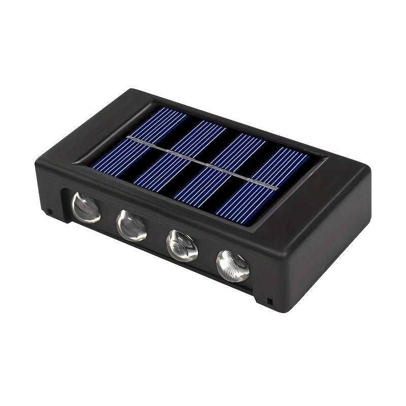 1-Piece 8-LED Solar Up and Down Wall Light, IP44 Outdoor LED Path Light, Suitable for Garden, Lawn, Courtyard and Fence Decoration – Light Up Your Courtyard with Solar Energy