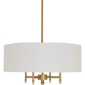 Stone and Beam Classic Ceiling Pendant Light with White Round Drum Shade - 20 x 20 x 42 Inches, Room Decor, Home Christmas Decorations, Christmas Ornaments, Local Warehouse, Christmas Gift