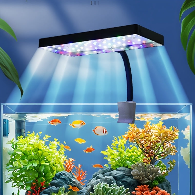 Full Spectrum Aquarium LED Light, Dimmable Brightness 360° Rotatable Fish Tank Aquatic Plant Grow Light