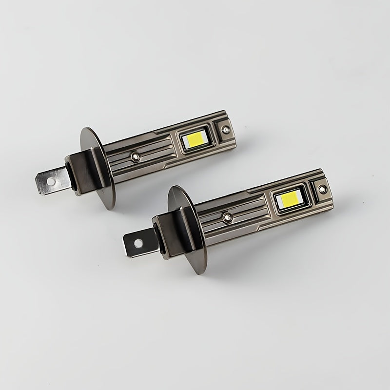 2Pcs H1 LED Bulbs - 50000 Lumens Super Bright Xenon White Light, Brighter than Halogen, Fog Light & High/Low Beam Plug-and-Play Installation, Heat Dissipating Aluminum Housing - Direct Replacement for Cars