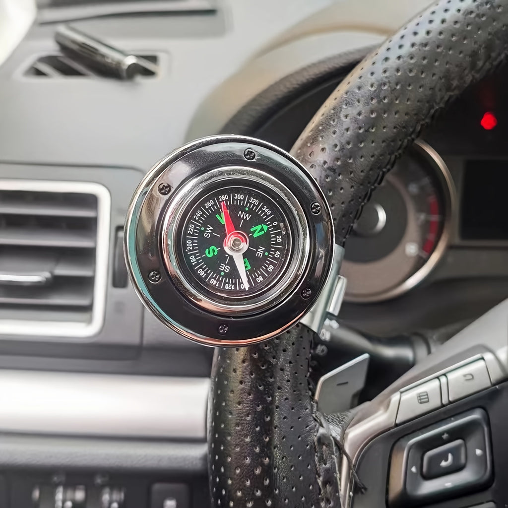 Car Steering Wheel Booster Ball, a Multi-Functional Compass Steering Wheel Gear, Designed Specifically for Vehicles, Reduces Driver Effort When Turning and Parking