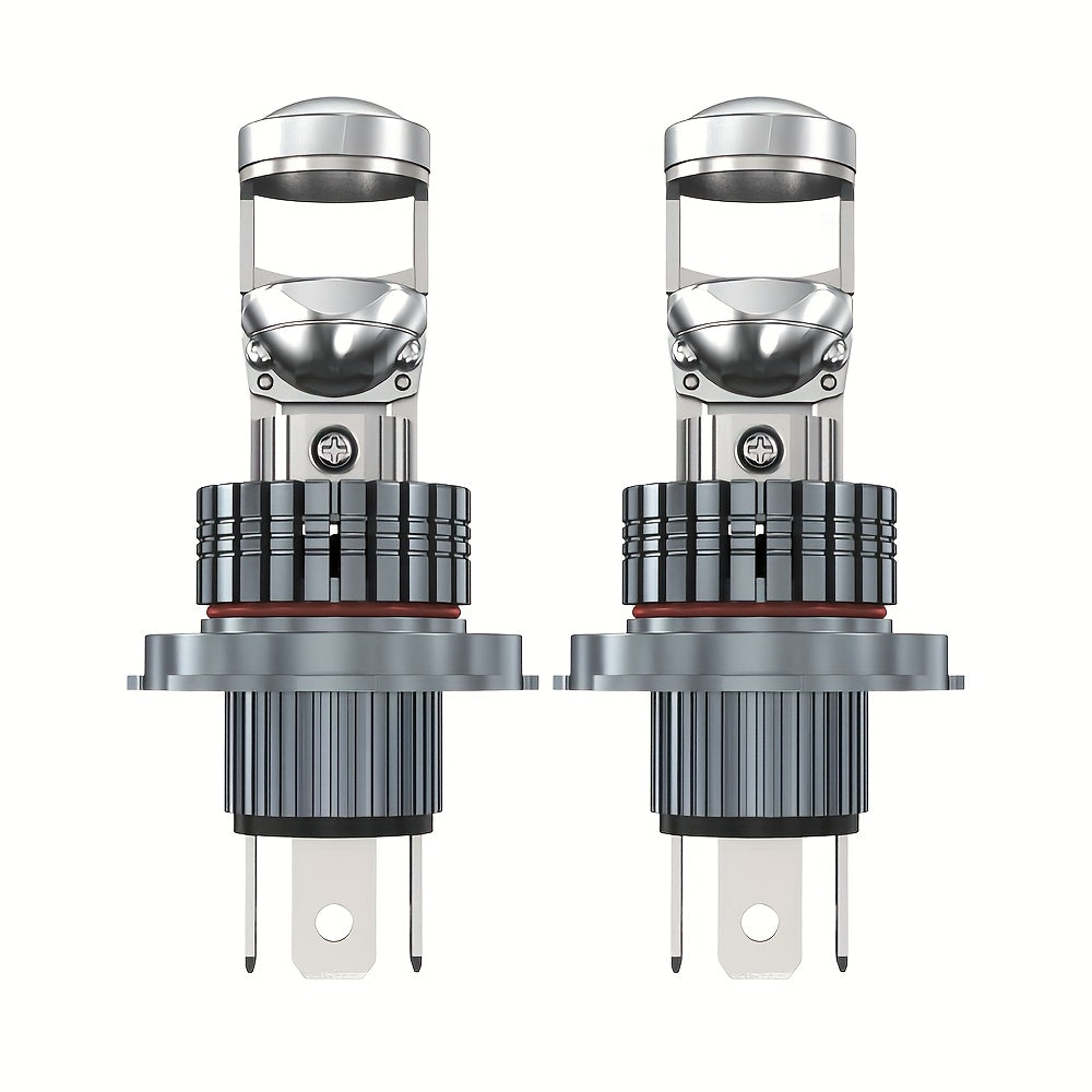2-Pack H7 H4 LED Projector Mini Bulbs, Compatible with Canbus System, for H11, 9005 (HB3), 9006 (HB4) Car Turbo Headlights and Motorcycles, 12V, Easy Plug-and-Play Installation, No Battery Included