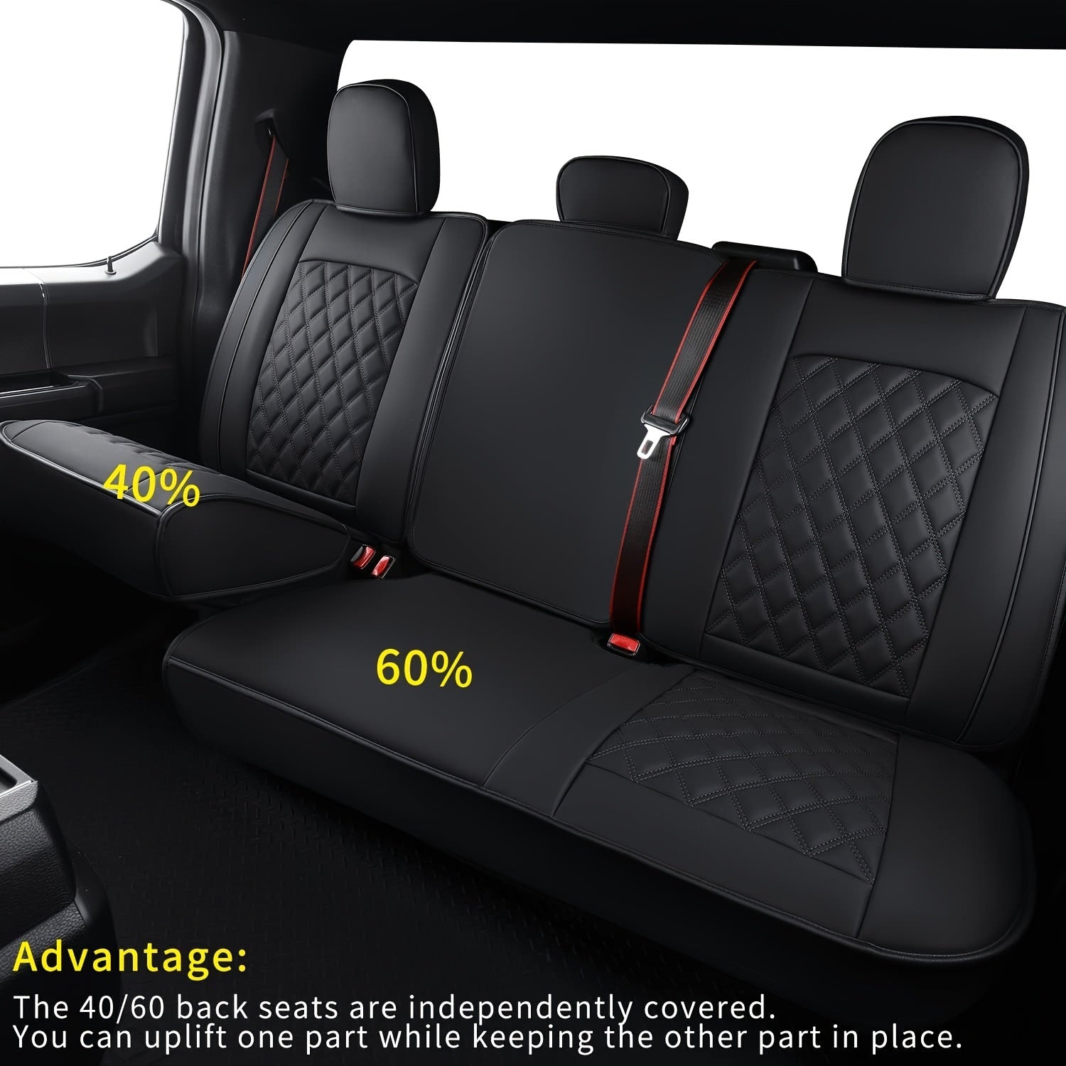 Leatherette Seat Covers for Ford F150, Fits 2015-2025 F150 Super Truck and 2017-2025 F250 F350 F450 Super Truck Cab Pickup
