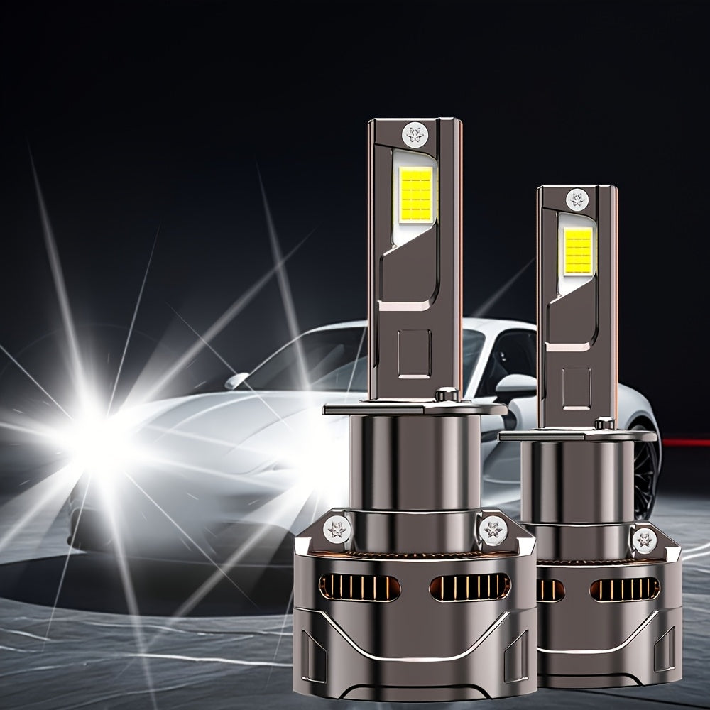 2-Pack H1 H4, 9003, HB2, H7, H18, H8, H9, H11, H16, 9005, HB3, 9006, HB4, 9012, HIR2 LED Bulbs, for Cars, 400% Brightness Increase, 360W High Power Bulbs, 58630 LM - B0031, No Battery Included