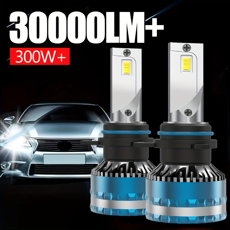 [2-Pack] Super Bright LED Car Lights H7/H1/H4/H8/H9/H11/9005/9006/9012 Universal, Fan Cooling, Aluminum Body, 6000K Pure White Light, Easy-to-Install Car Bulbs
