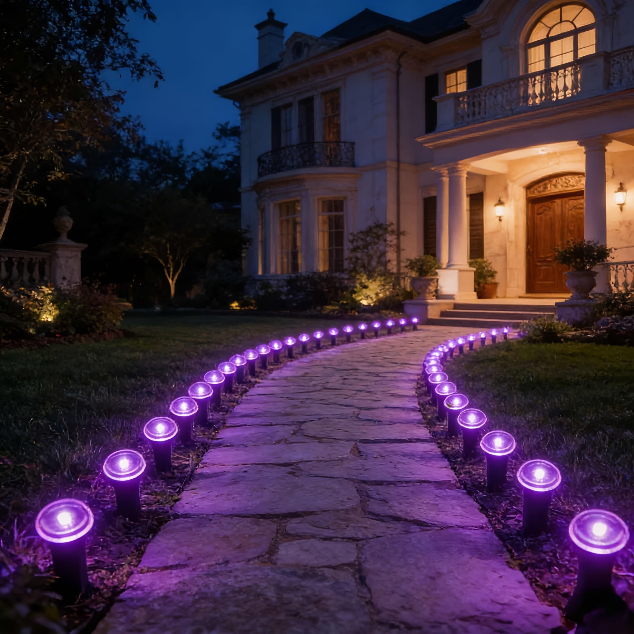 30 LED Solar Garden Light, Purple Fairy Light, IP44 Waterproof Durable, Ground Insert Outdoor Garden Lamp, Decorative Lighting for Walkways, Lawns, Camping Parties etc.