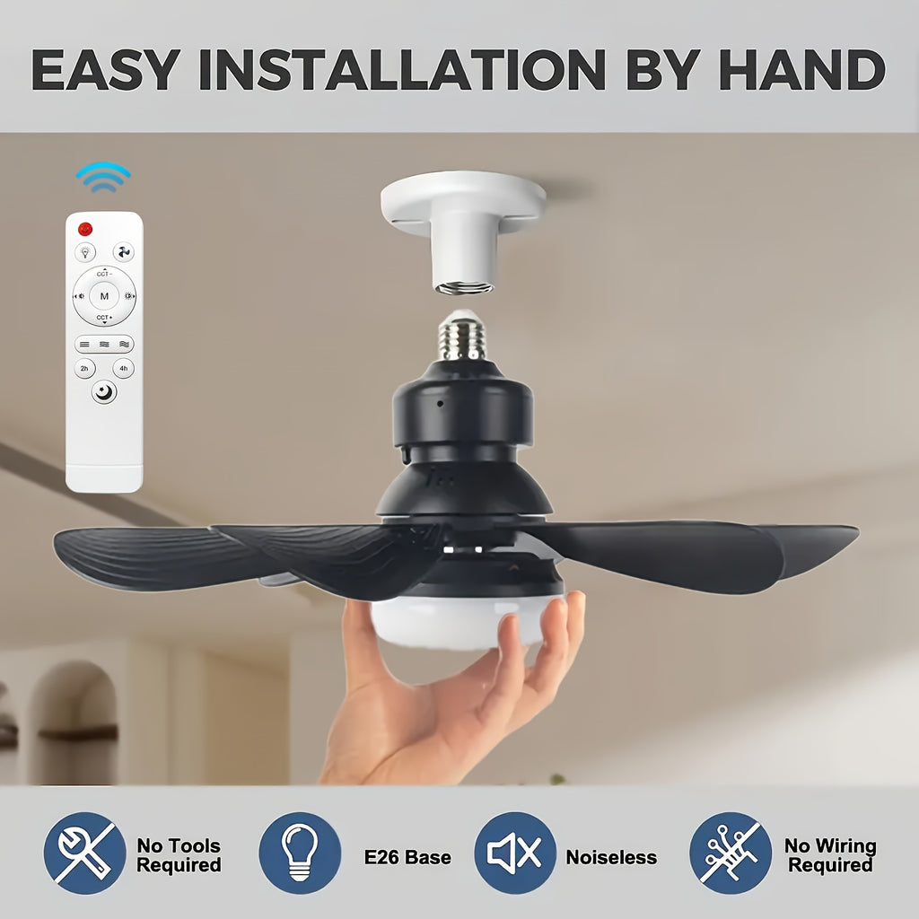 XBATE Smart Ceiling Fan Light, Smart Display & Remote Control, Hardwired 6-Blade Low Profile Fan, 3-Speed Quiet Motor, 3 Color Dimmable LED Light, E27/E26 Base Flush Mount for Bedroom Kitchen Study