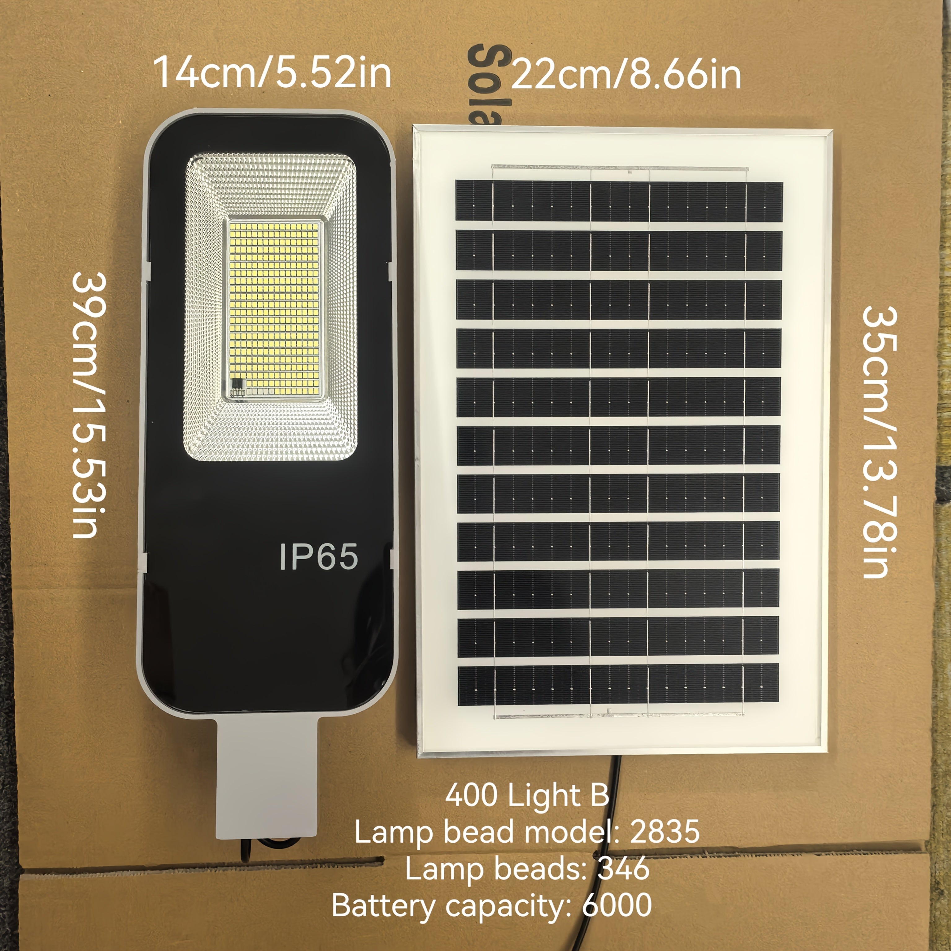 300 High-Brightness High-Efficiency Solar Street Light, Outdoor Parking Lot Light, Commercial Dusk-to-Dawn Motion Sensor Floodlight, High-Brightness LED Beads, Monocrystalline Silicon Solar Panel, Lithium Iron Phosphate Battery