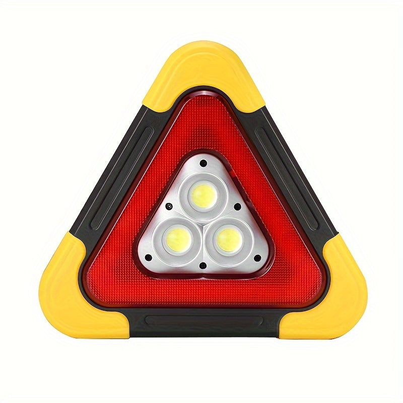 1pc Portable Solar Triangle Warning Light, Super Bright LED Traffic Safety Signal, High-Intensity COB, USB Rechargeable, Multi-Purpose Emergency Beacon, High Visibility for Accidents & Roadside Repairs (Built-in Battery)