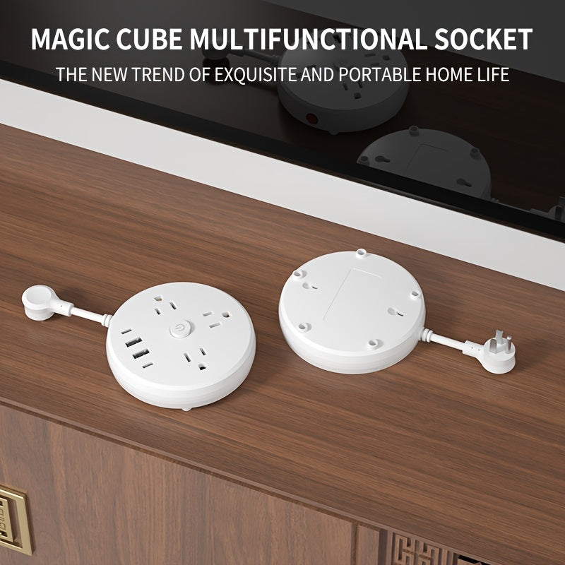 7-in-1 Multi-functional Wall Short-line Power Socket, 2 Packages Of The Same Type Delivered, Including Overload Protection And Power Switch Indicator Light, 3 Power Output 2 USB And 2 Type-C, Practical One-turn Multi-power Socket