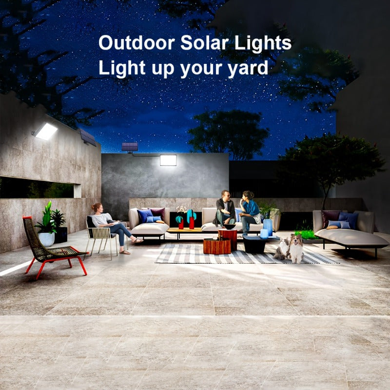 400 LED Solar Outdoor Light with Light Sensor, Remote Control, Separate Light Sensor Panel, 16.4 ft Cable, Dusk to Dawn Lighting, Security Solar Floodlight, Suitable for Outdoor Porch, Yard, Shed, Wall, Christmas Gift, Father's Day Gift