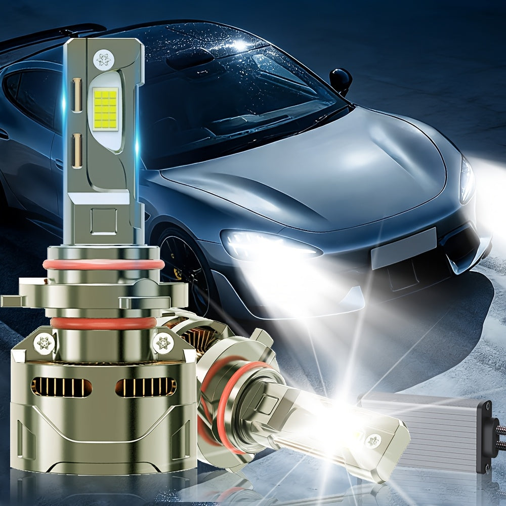 2PCS Super Bright LED Headlight Bulbs 51200LM, 300W High Power 7500K, for Motor Vehicles 9005/HB3, 9006/HB4, H11/H9/H8, H4/9003, H1, H7/H18, 9012/HIR2 Aluminum, Improves Night Driving Safety, External Driver