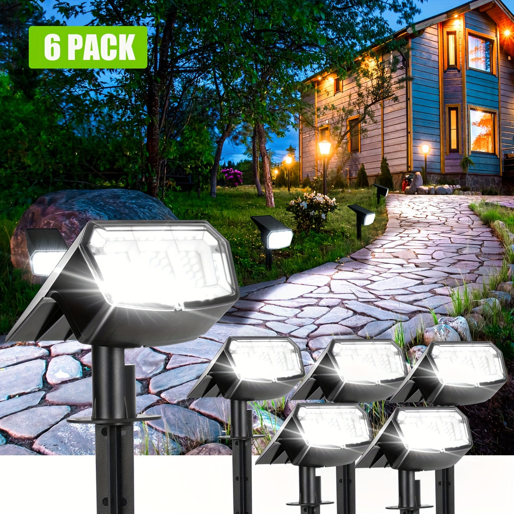 6/10-Piece Solar Outdoor Light Gardening Waterproof IP65 Outdoor Solar Light, 63 LED 3 Lighting Modes Outdoor Decorative Spotlight Courtyard Decoration Suitable for Outdoor, Courtyard, Outdoor House, Garage, Path, Camping