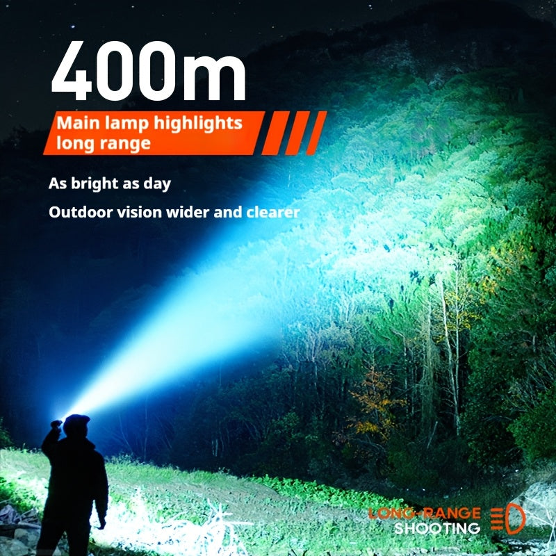 Philips rechargeable battery flashlight, ultra-long battery life, high capacity, portable spotlight, suitable for outdoor and emergency lighting