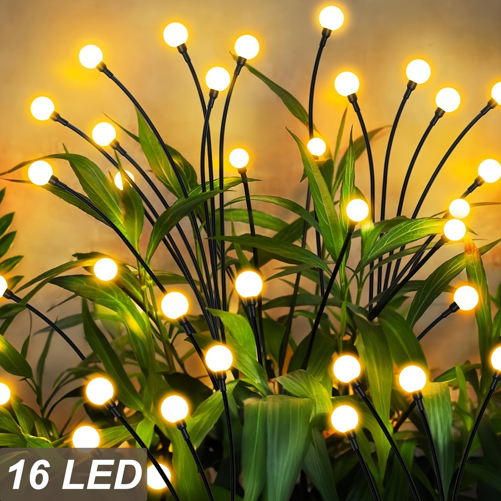 8 LED, 2-Piece Solar Garden Light, Solar Spinning Light, Wind Spinning, Solar Lawn Light, LED Wind-Powered Firefly Ball Spike Light, Garden Decoration Holiday Light