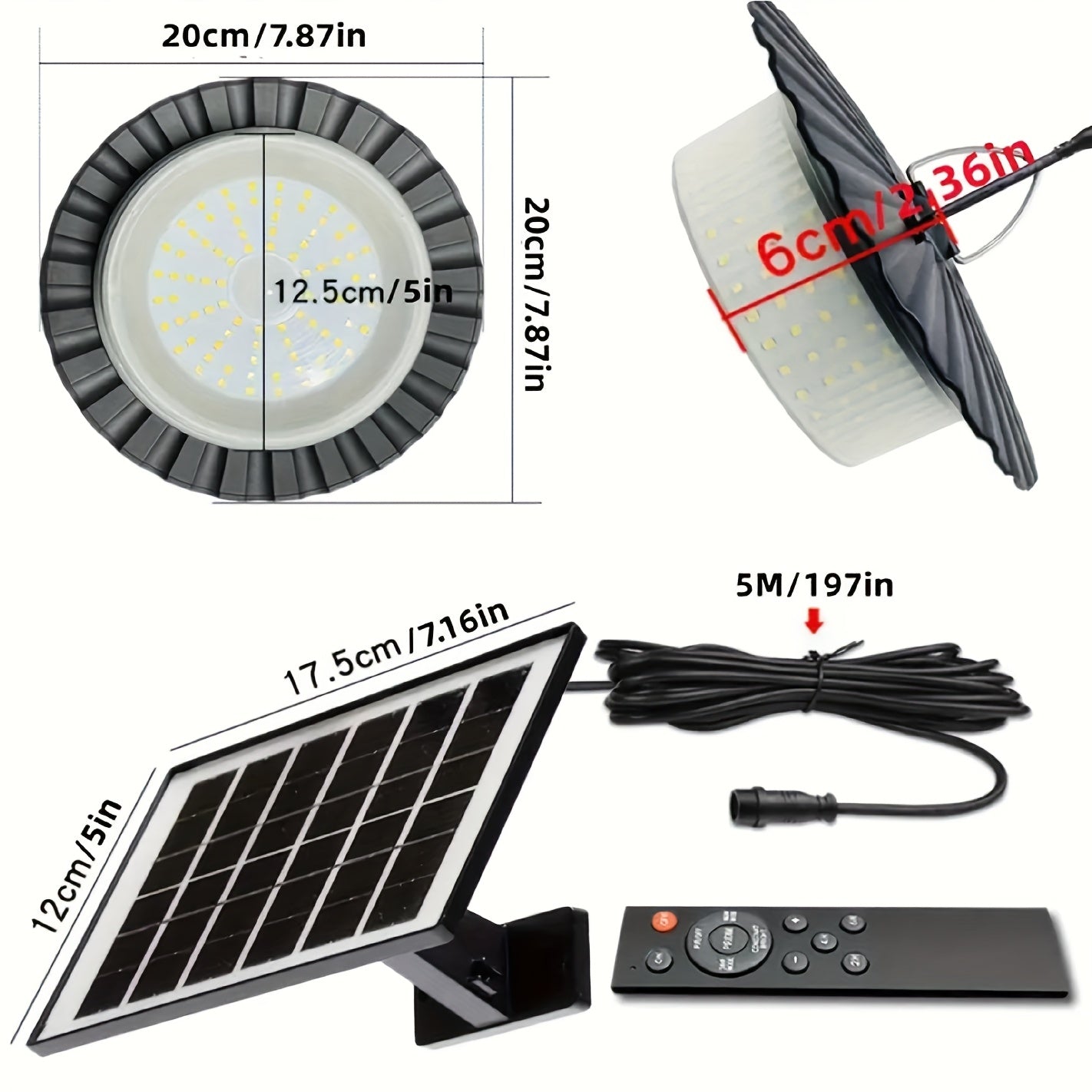 Solar Sensor Pendant Light - White Light