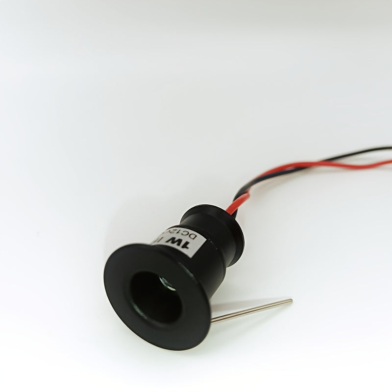 1PCS 1W LED dimmable mini spotlight DC12V cutout 15mm 3000K 4000K 6000K warm white, natural white, cool white beam angle 30 degrees recessed downlight for bedroom ceiling cabinet staircase black white silver housing